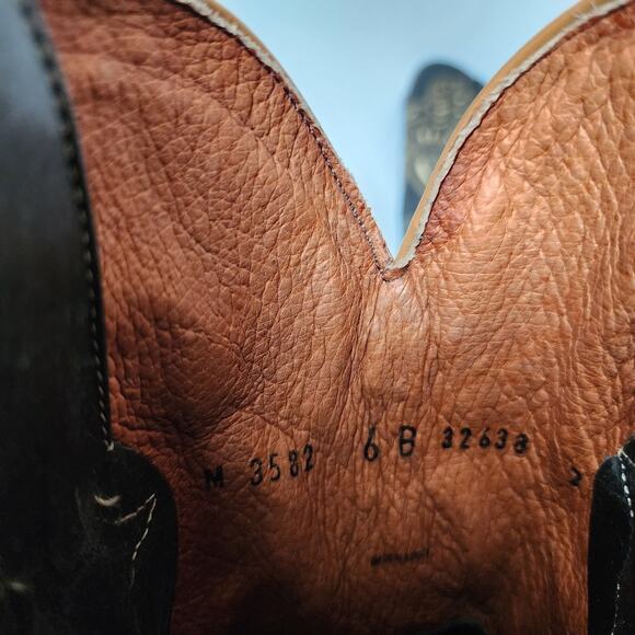 Lucchese Western Boots Womens Size 6B Hillsboro Lazer Design Snip Toe Black - Picture 14 of 14